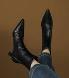 Fulvia™ | Botines minimalistas de piel con tacón medio