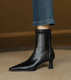 Fulvia™ | Botines minimalistas de piel con tacón medio
