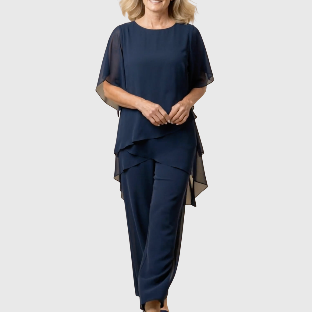 Linda | Conjunto con pantalón palazzo drapeado