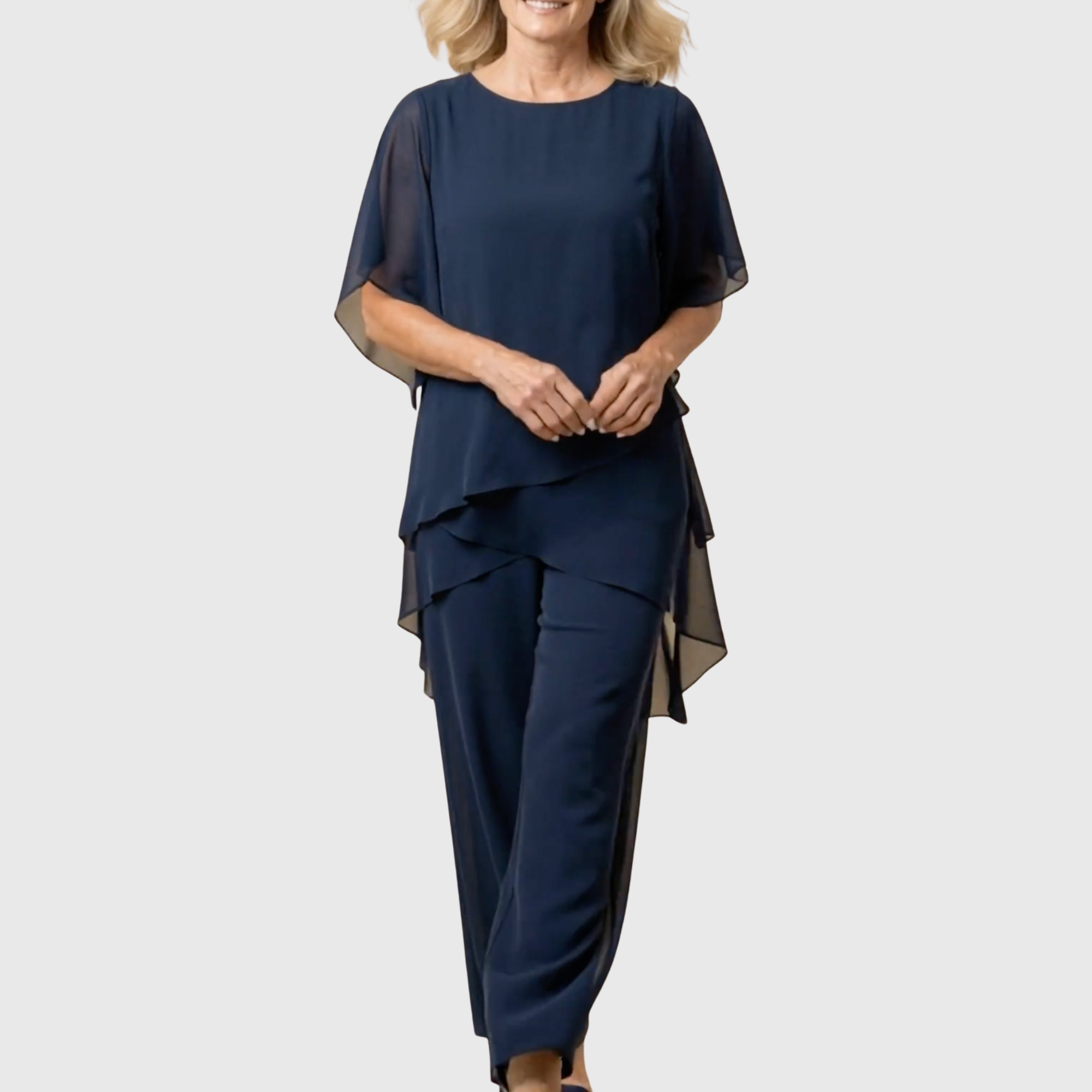 Linda | Conjunto con pantalón palazzo drapeado