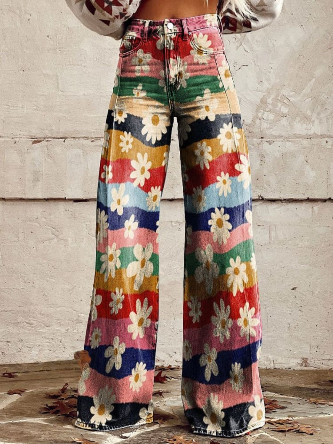 Léon - Pantalones Elegantes con Flores