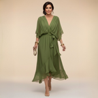 Monica - Vestido ligero estilo gasa con escote en V para Mujer