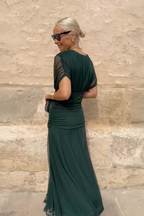 ALMA - VESTIDO LARGO CON CUELLO EN V PARA MUJER