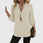 Jennifer - Elegante Blusa de Manga Larga con Cuello en V