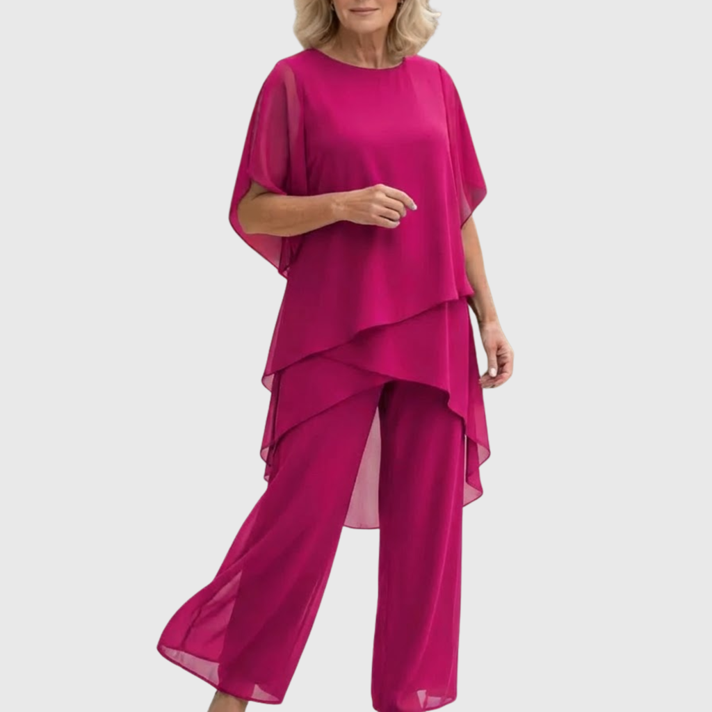 Linda | Conjunto con pantalón palazzo drapeado