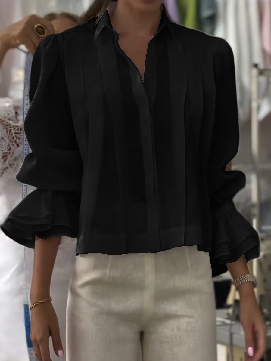 Verena – Blusa de solapa Lumière