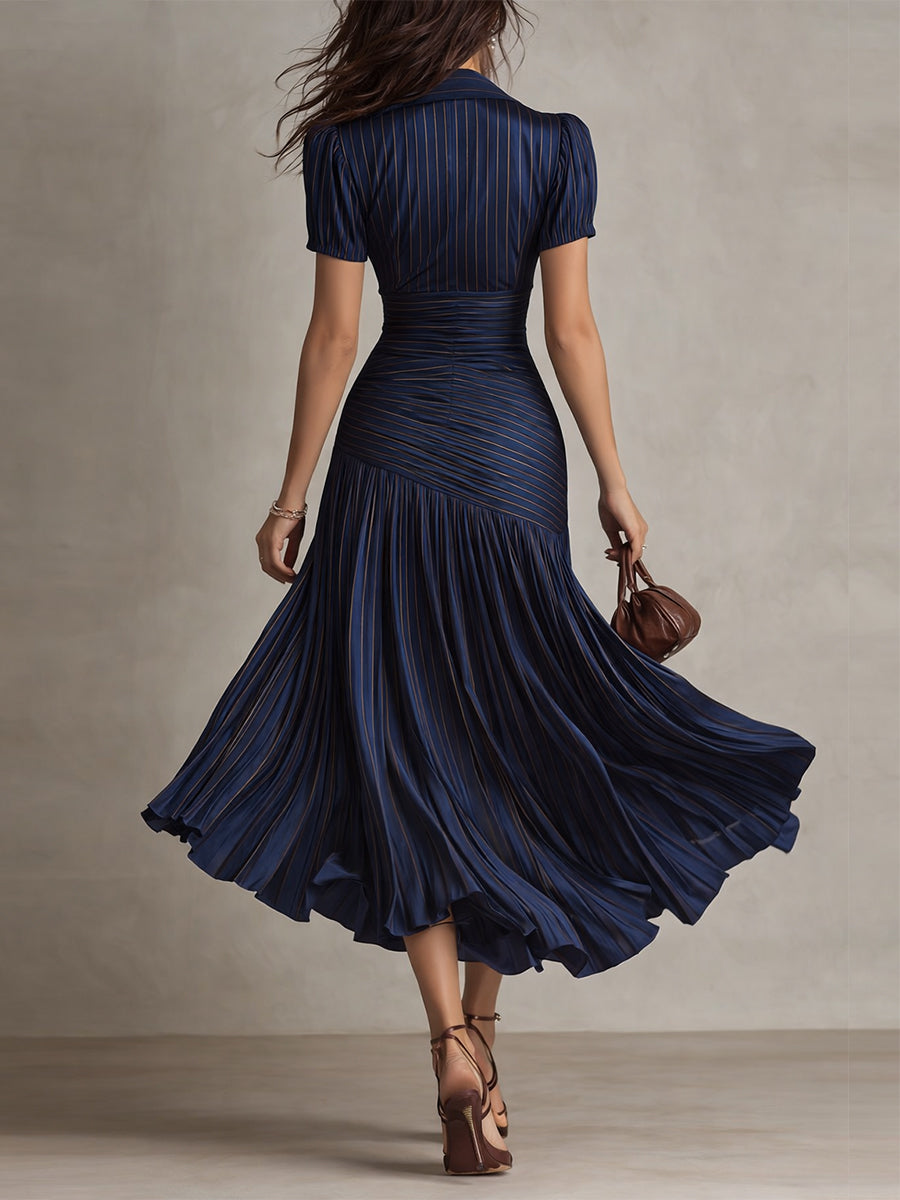LUCIA | Vestido midi de rayas retro