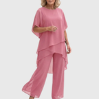 Linda | Conjunto con pantalón palazzo drapeado