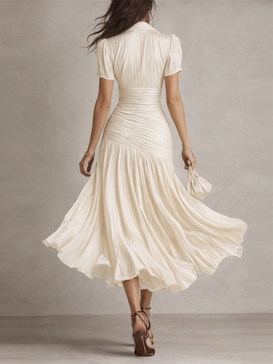 LUCIA | Vestido midi de rayas retro
