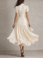 LUCIA | Vestido midi de rayas retro