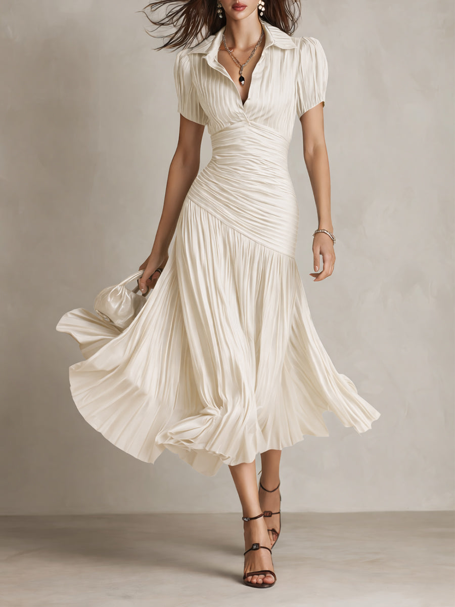 LUCIA | Vestido midi de rayas retro