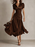 LUCIA | Vestido midi de rayas retro