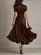 LUCIA | Vestido midi de rayas retro
