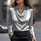 Joyce™ | Elegante blusa de satén con escote en V