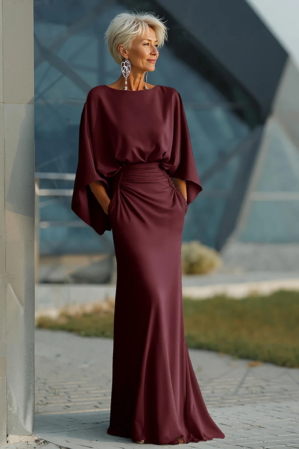 Clara | Elegant V-neck backless sleeve dress