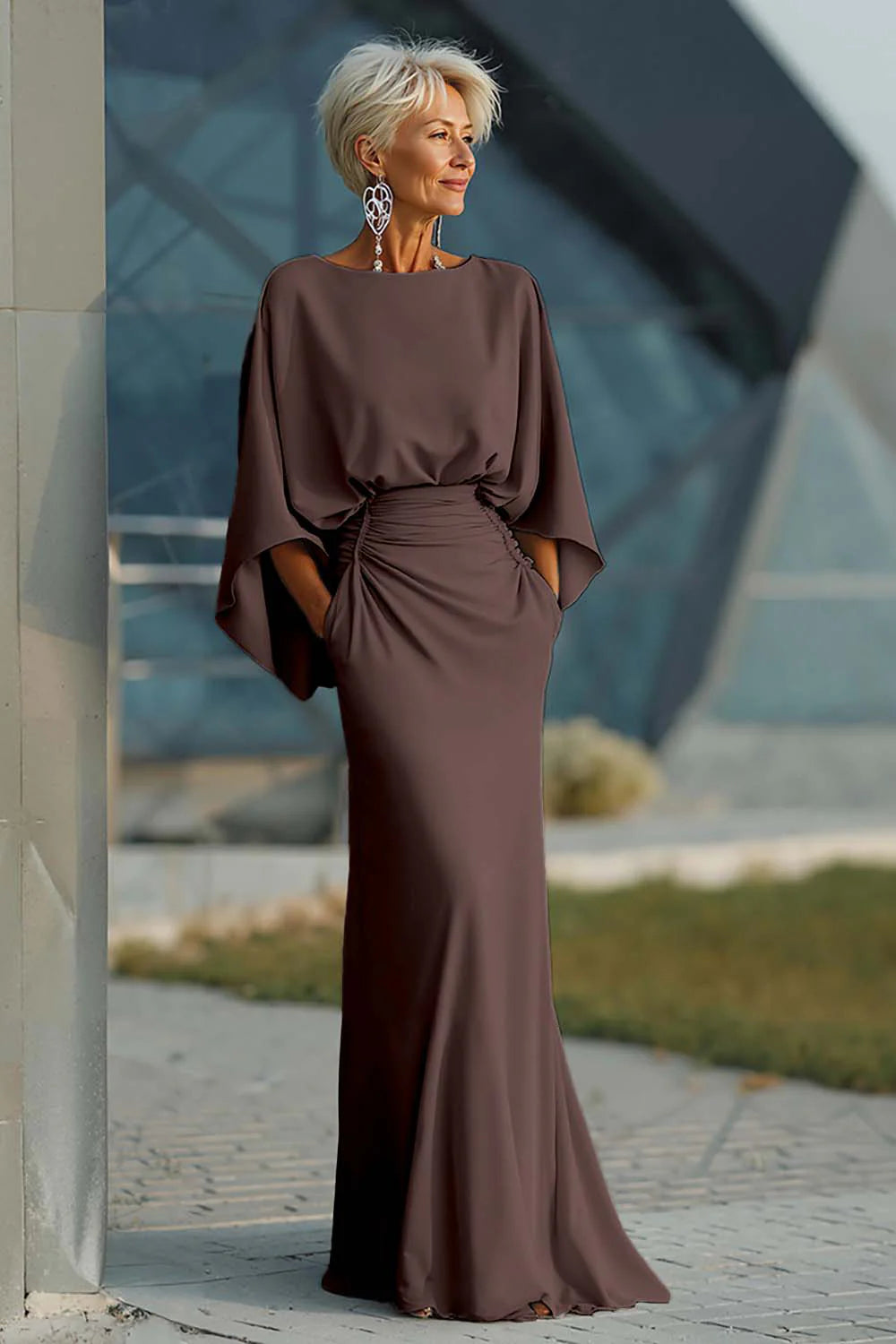 Clara | Elegant V-neck backless sleeve dress