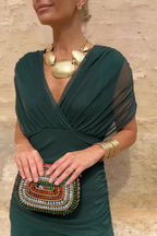 ALMA - VESTIDO LARGO CON CUELLO EN V PARA MUJER