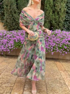 ALMA - VESTIDO LARGO CON CUELLO EN V PARA MUJER
