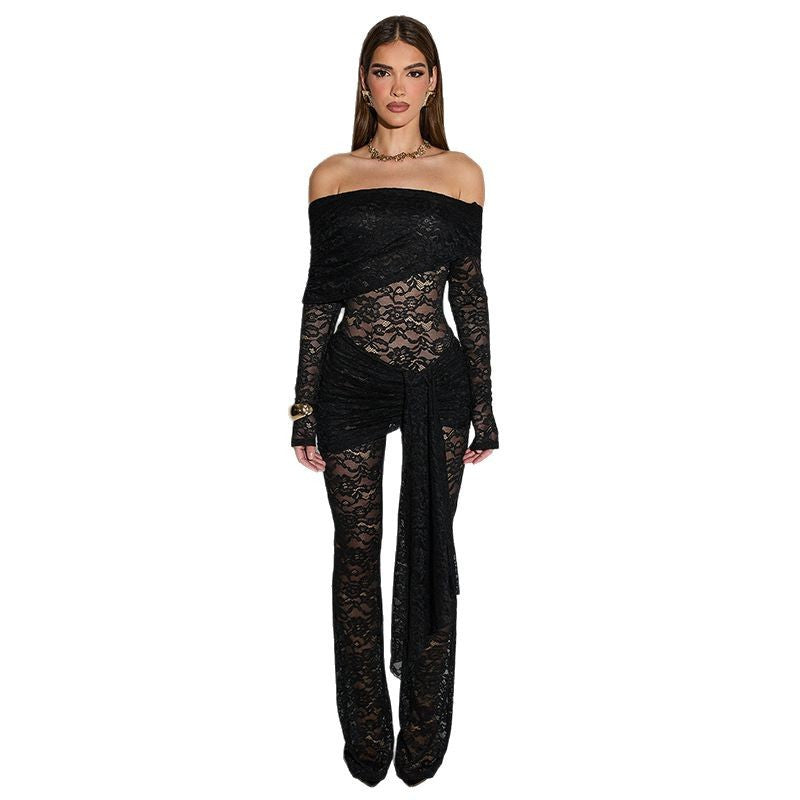Lovis - Jumpsuit de Encaje con Hombros Descubiertos