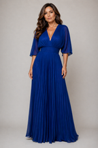 Alexa™ | Vestido Elegante Escote Profundo Plisado