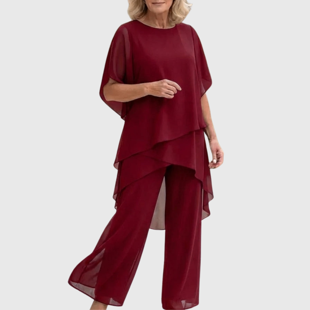 Linda | Conjunto con pantalón palazzo drapeado