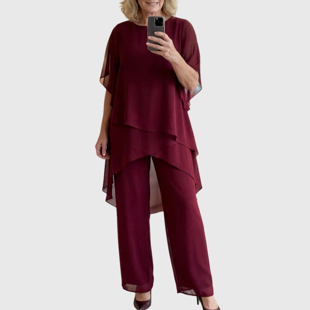 Linda | Conjunto con pantalón palazzo drapeado