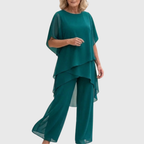 Linda | Conjunto con pantalón palazzo drapeado