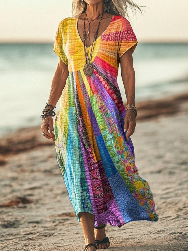 Mana - Vestido de Mujer con Diseño Sol Bohemio