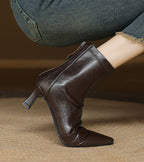 Fulvia™ | Botines minimalistas de piel con tacón medio