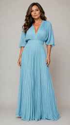 Alexa™ | Vestido Elegante Escote Profundo Plisado