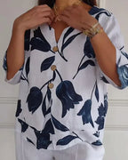 Azucena | Blusa informal con estampado de flores