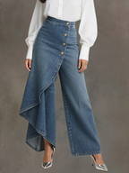 Zynera™ – Jeans de Talle Alto y Pierna Ancha