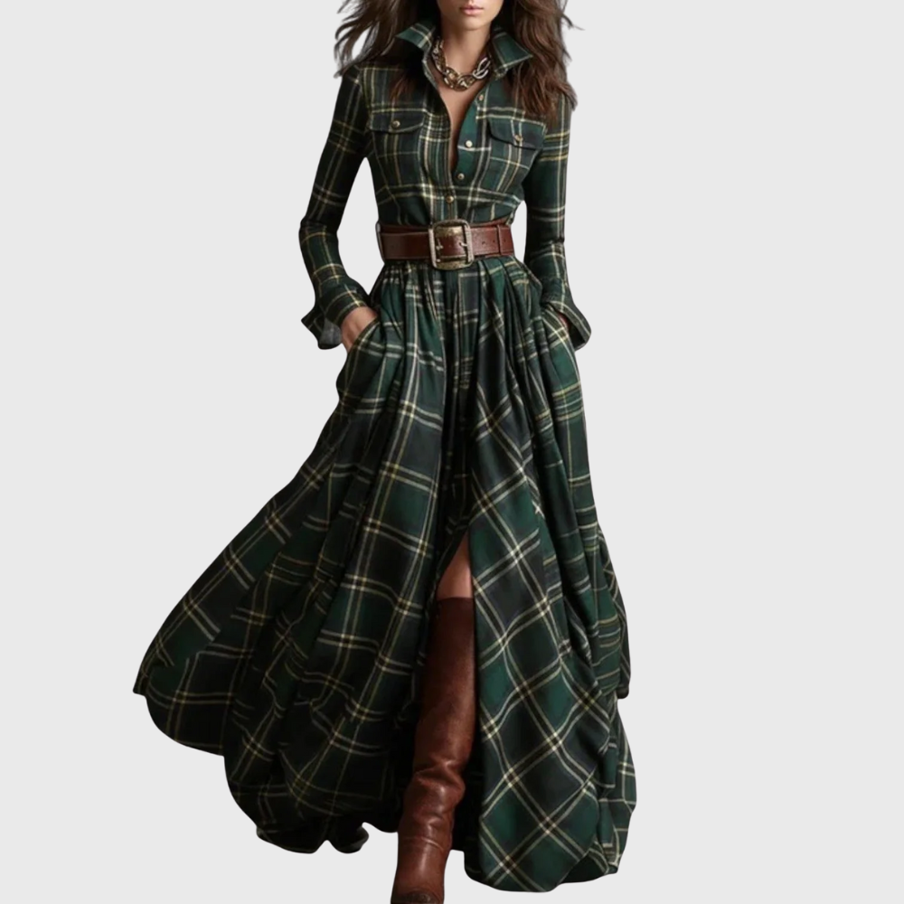 Lina - Maxi vestido a cuadros