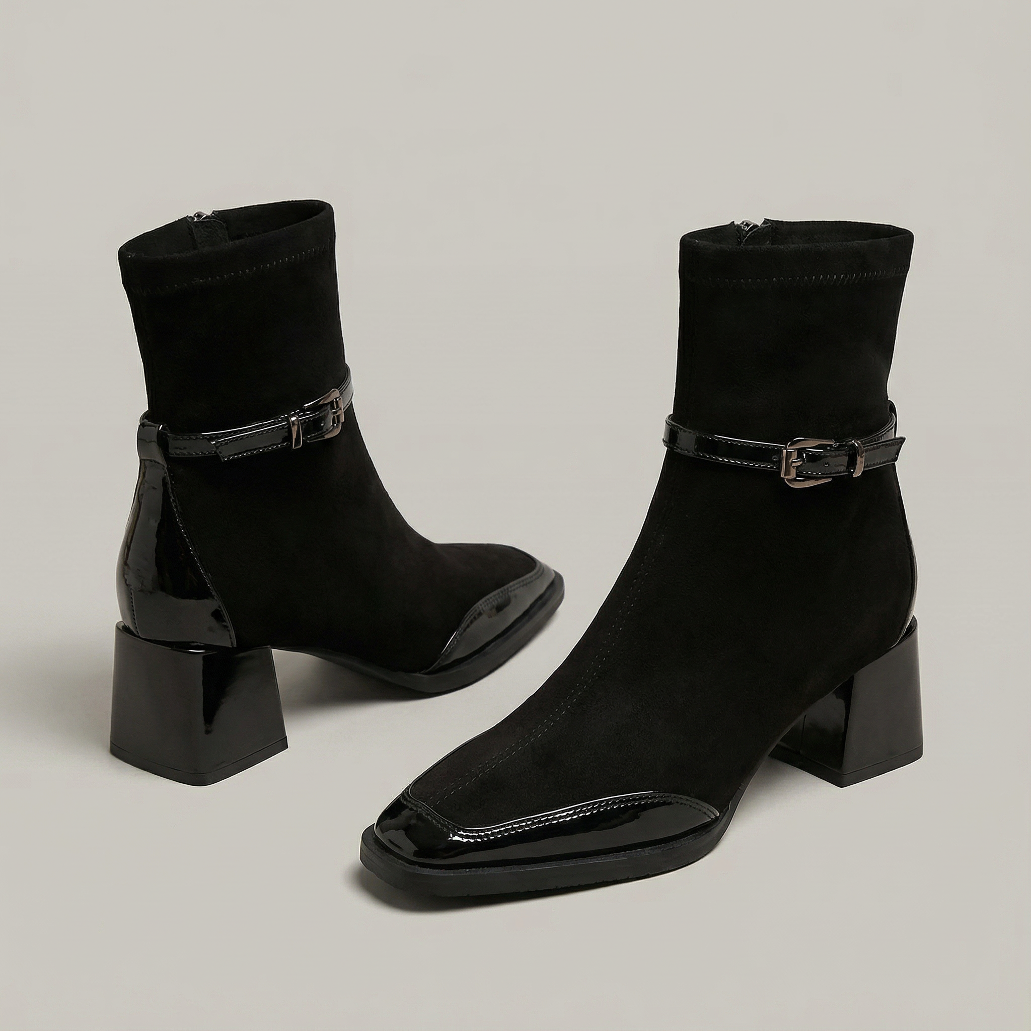 Romani™ | Botines elegantes de eco-ante con tacón medio