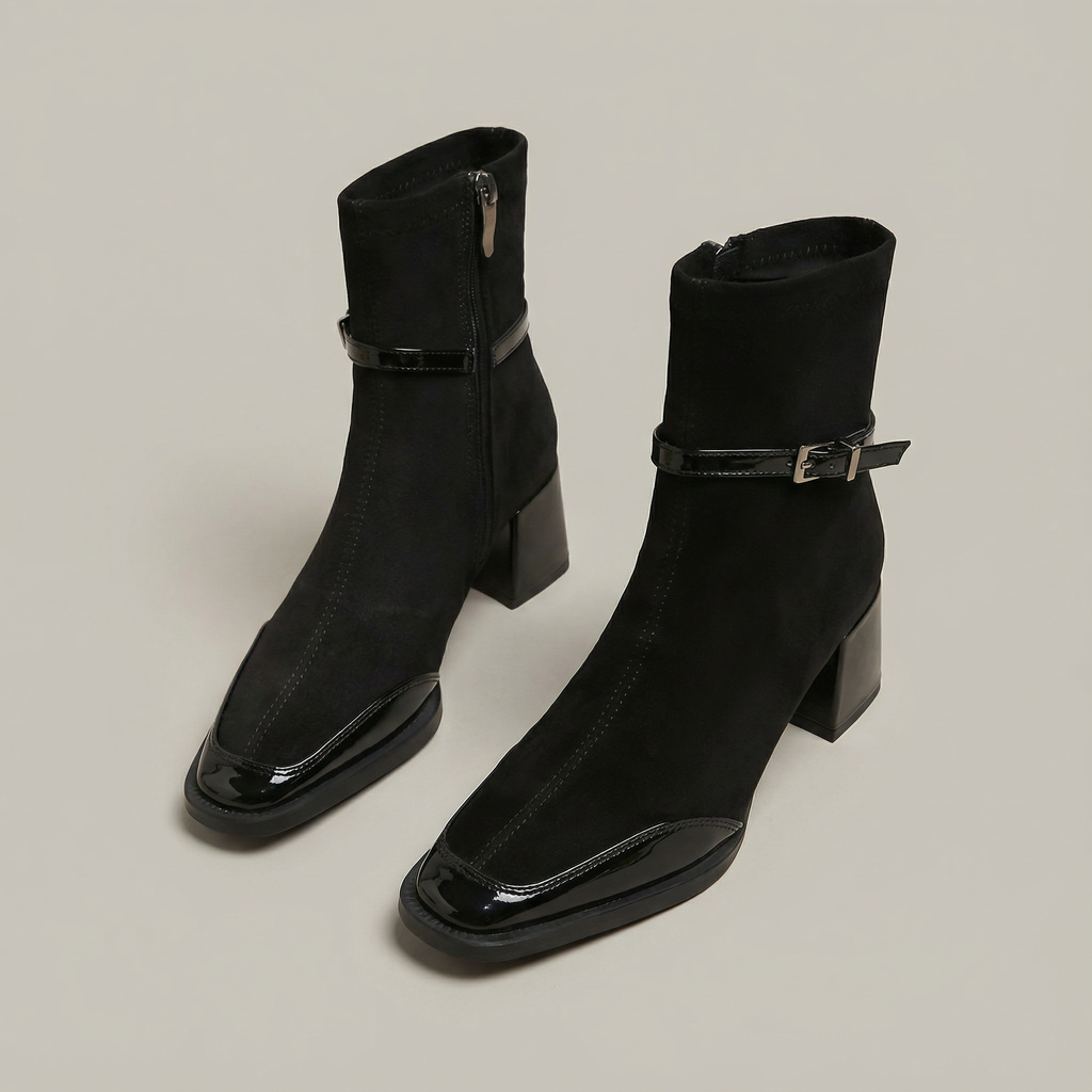 Romani™ | Botines elegantes de eco-ante con tacón medio