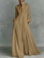 Serena | Vestido maxi con botones al frente