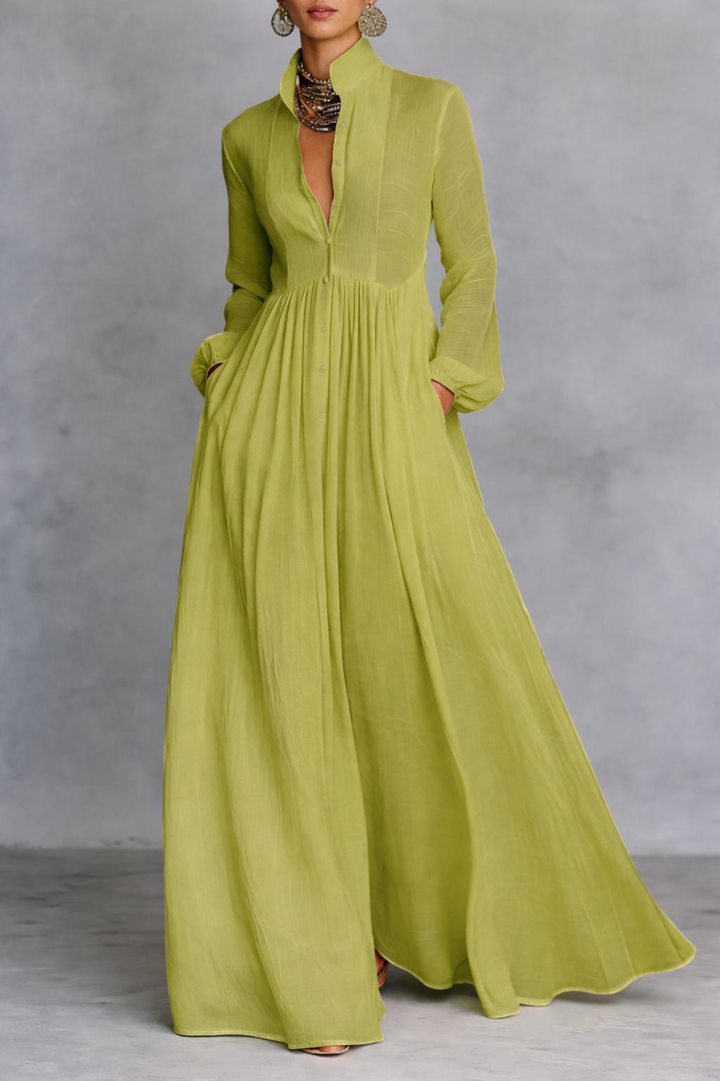 Serena | Vestido maxi con botones al frente