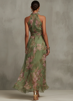 Alejandra | Vestido maxi floral verde para Mujer