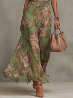 Alejandra | Vestido maxi floral verde para Mujer