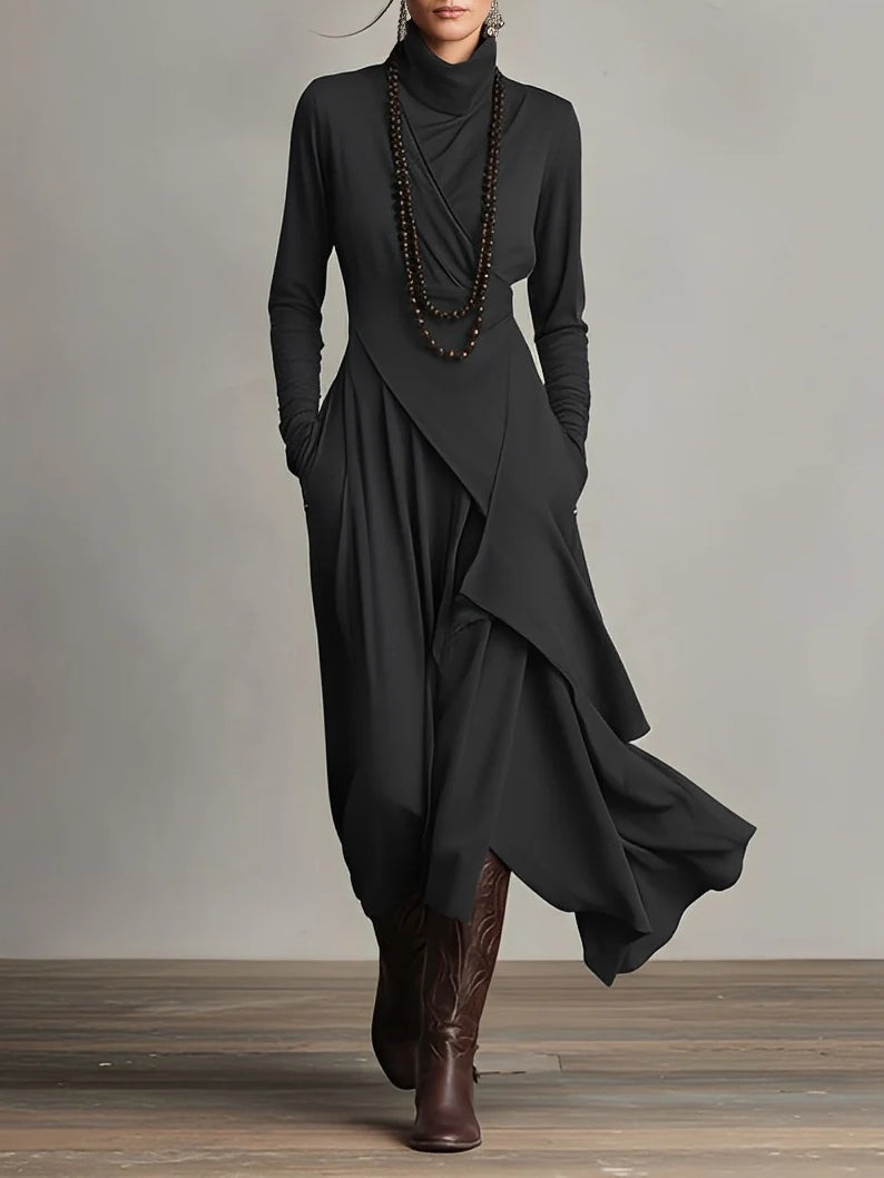 Diana - Vestido Maxi Drama Asimétrico