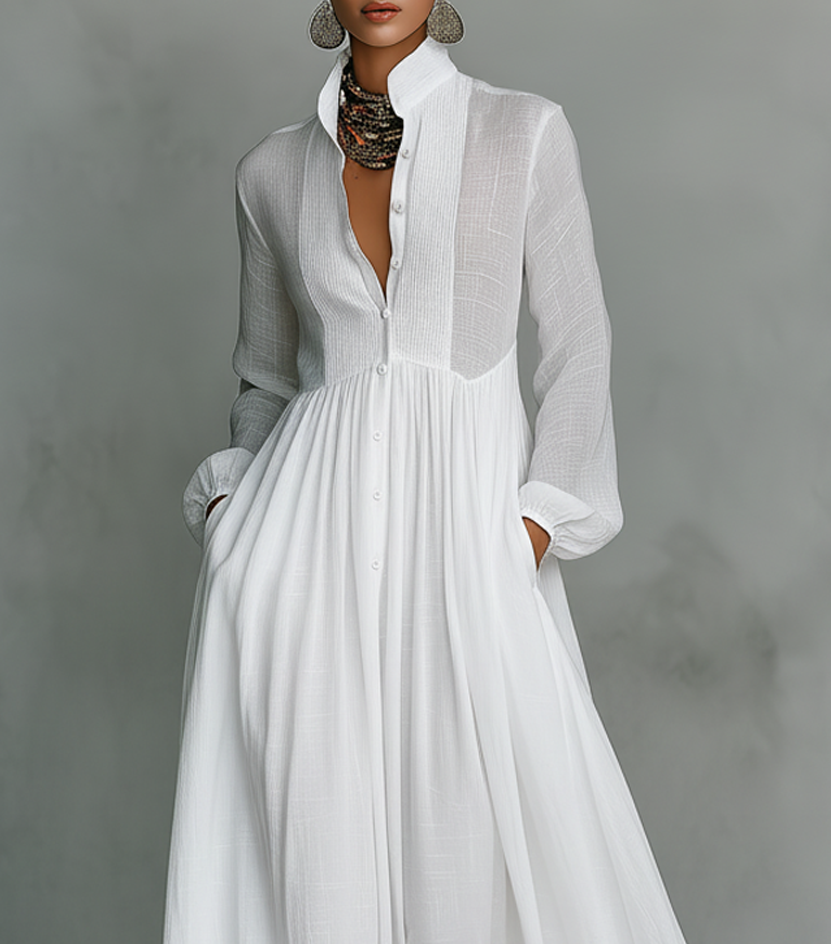 Serena | Vestido maxi con botones al frente