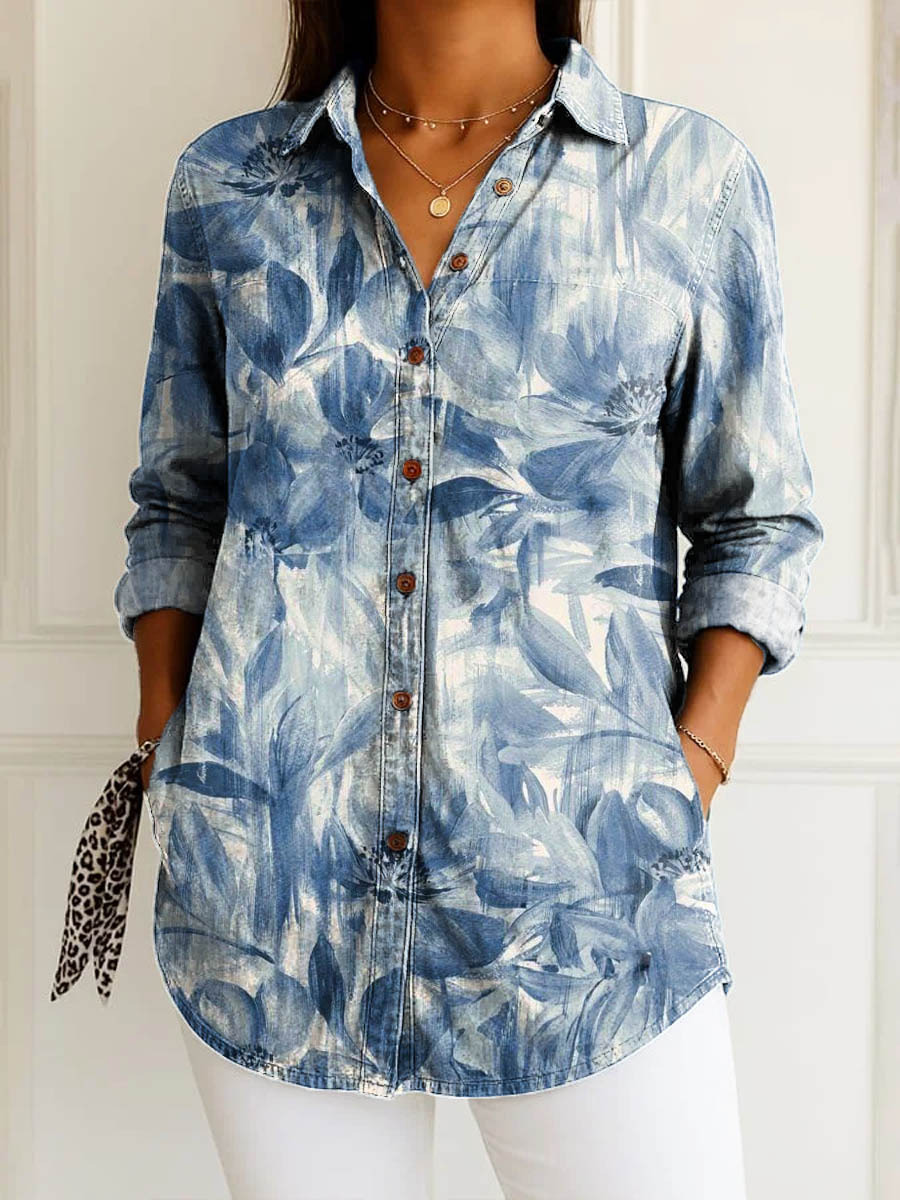 Bega | Blusa de Flores Azules