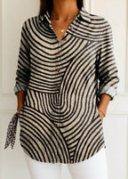 Alondra | Camisa con Rayas en Espiral