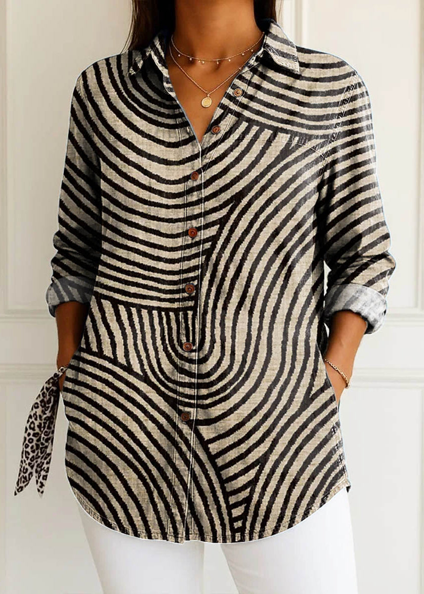 Alondra | Camisa con Rayas en Espiral