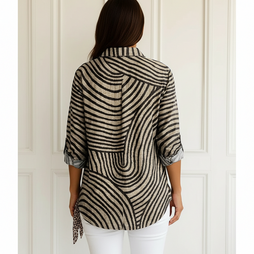Alondra | Camisa con Rayas en Espiral