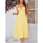 Vestido Midi Tipo Bandage con Escote de Corazón y Busto Acolchado