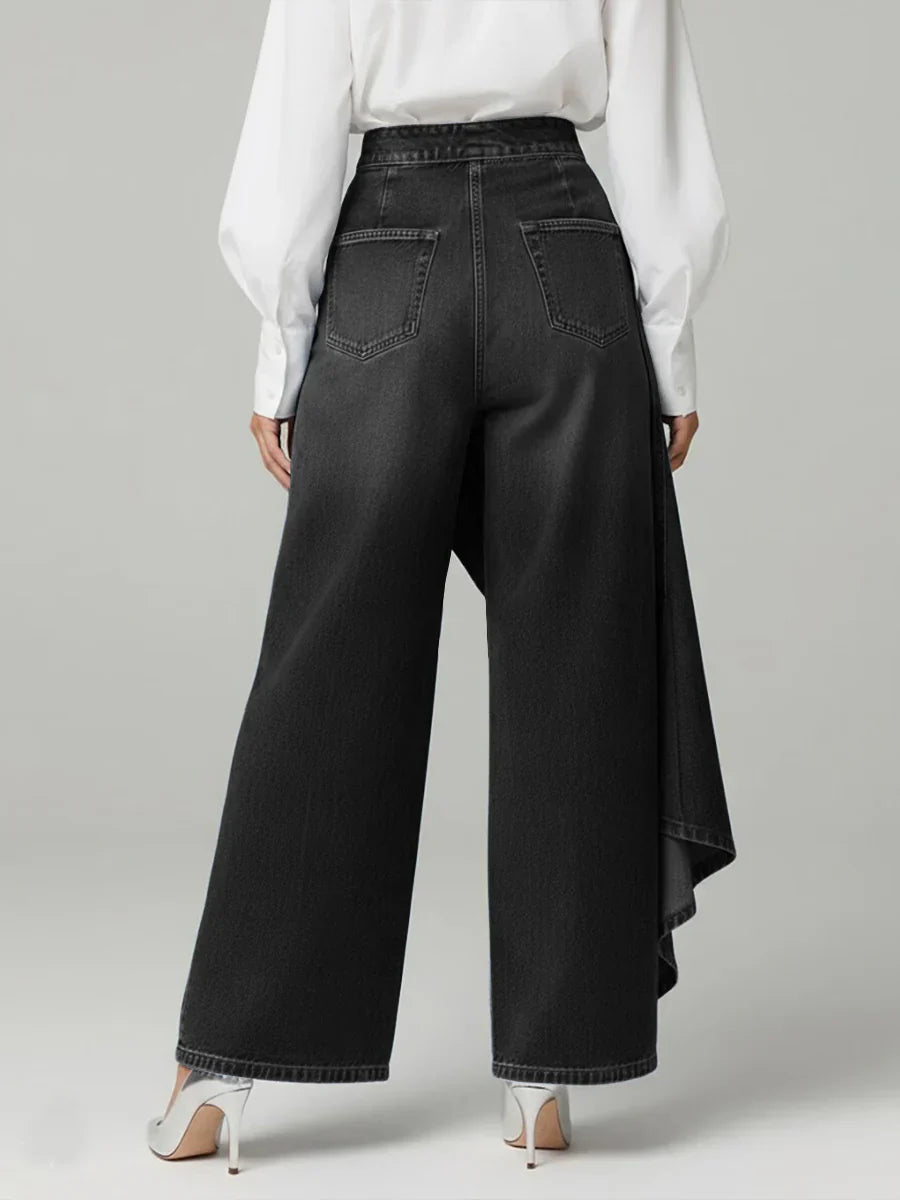Zynera™ – Jeans de Talle Alto y Pierna Ancha