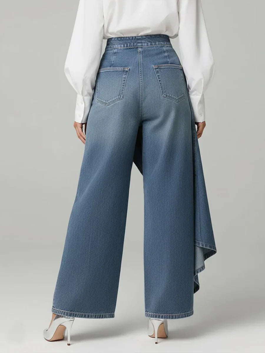 Zynera™ – Jeans de Talle Alto y Pierna Ancha