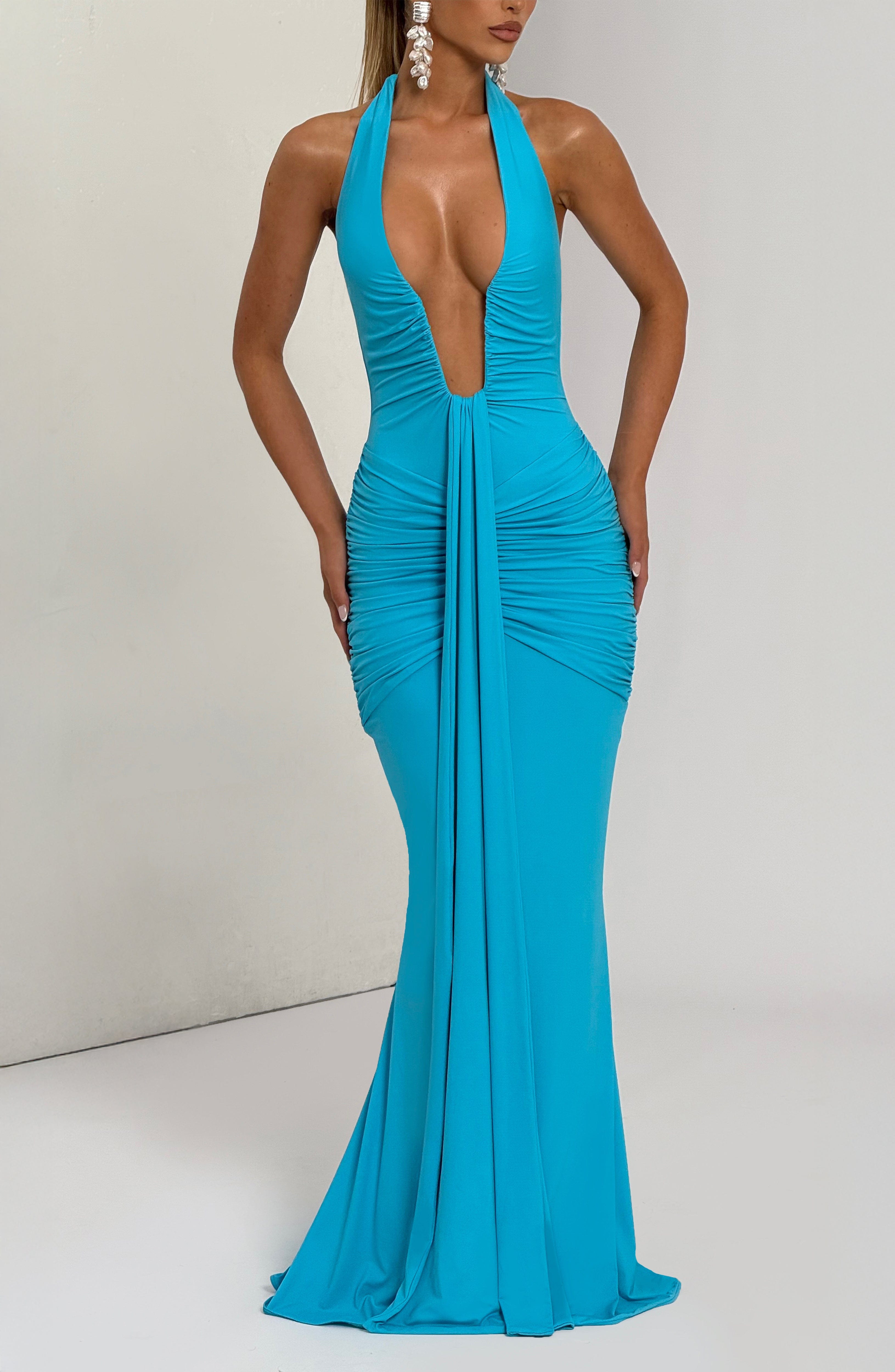 Artemis™ | Vestido premium con escote halter y drapeado escultural