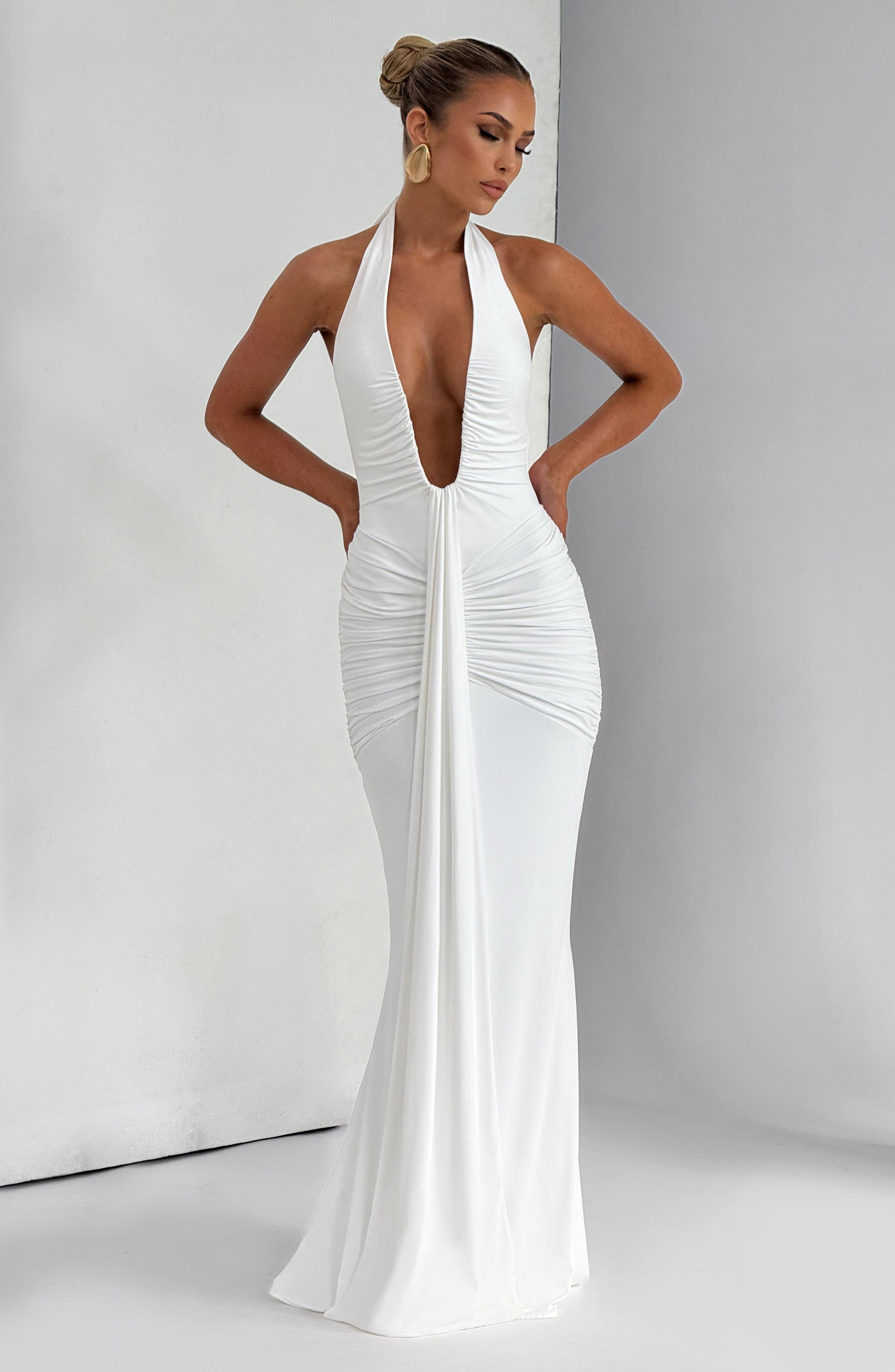 Artemis™ | Vestido premium con escote halter y drapeado escultural